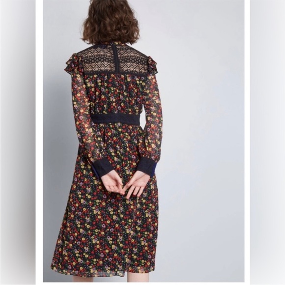 Modcloth x Anna Sui Ruffled Mockneck Dress - Picture 3 of 6